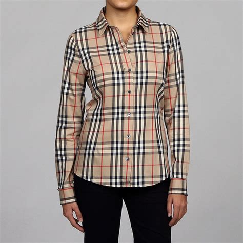 burberry womens tops|burberry plaid shirt women's.